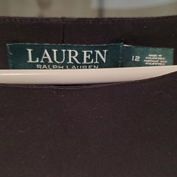 RALPH LAUREN Black Cold Shoulder Flowy Bell Sleeve Dress- Size 12 - Picture 14 of 15